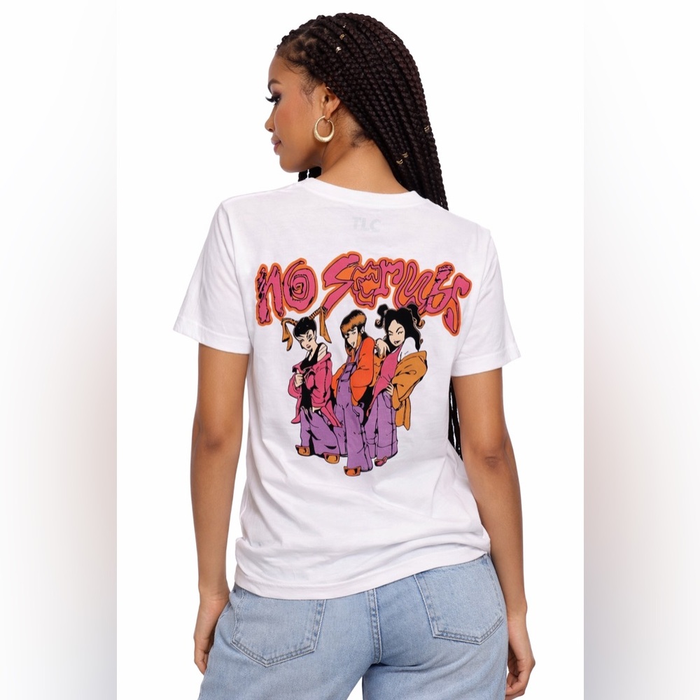 TLC No Scrubs Band T-Shirt Graphic Tee 90s Hip Hop R&B Small Vintage Style NWOT